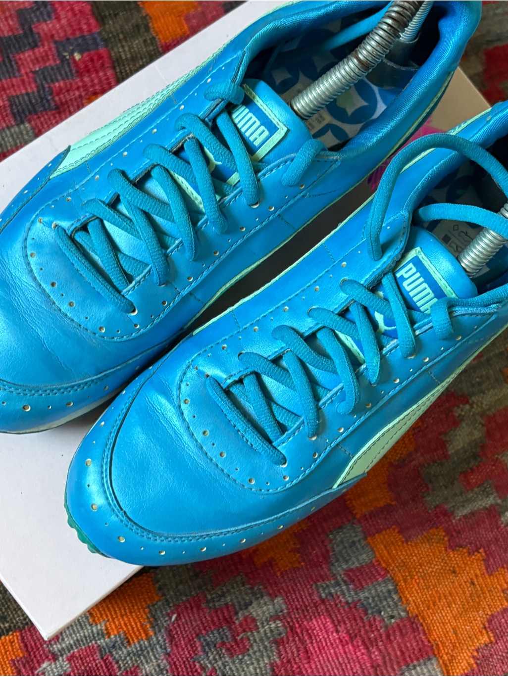 Puma Bright Teal & Mint Low-Top Sneakers